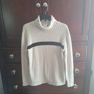 Old Navy Cream and Black Turtleneck Sweater
